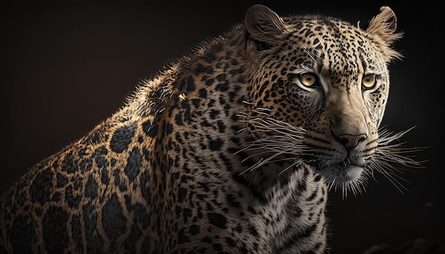 Beautiful wild animal amur leopard AI Generated