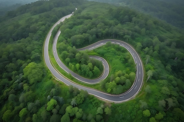 Beautiful winding road through the mountains