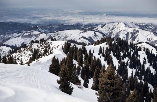 Beautiful winter mountains scenery