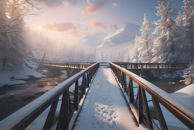 Photo beautiful winter scenery themed photography