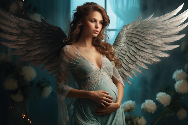 Beautiful woman angel pregnant with son of god holy miracle