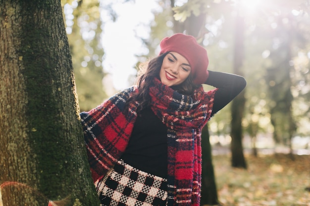 A beautiful woman in autumn.