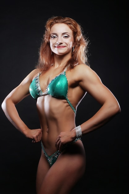 Beautiful woman bodybuilder