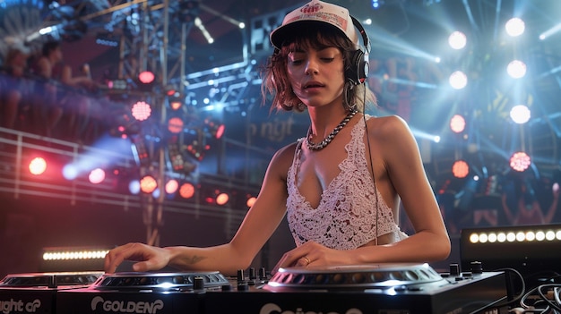 Beautiful Woman Dj in Action