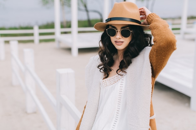 Beautiful woman in hat