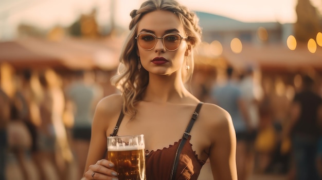 beautiful woman at oktoberfest