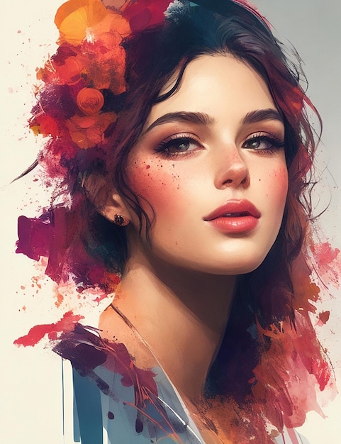 Beautiful woman portrait digital vector art