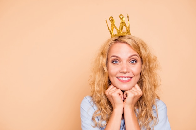 Beautiful woman posing with a crown