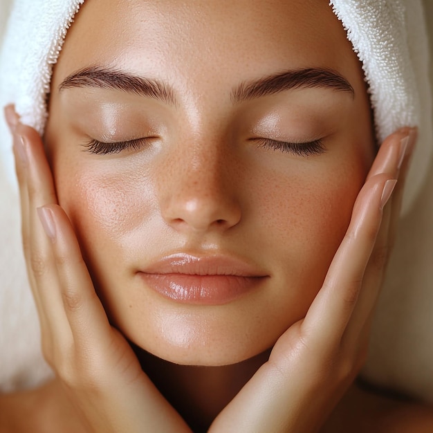 Photo beautiful woman receiving a flawless skin massage in serene spa setting perfect skincare relaxation