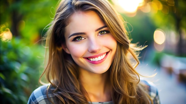 Beautiful Woman Smiling in the Sunlight