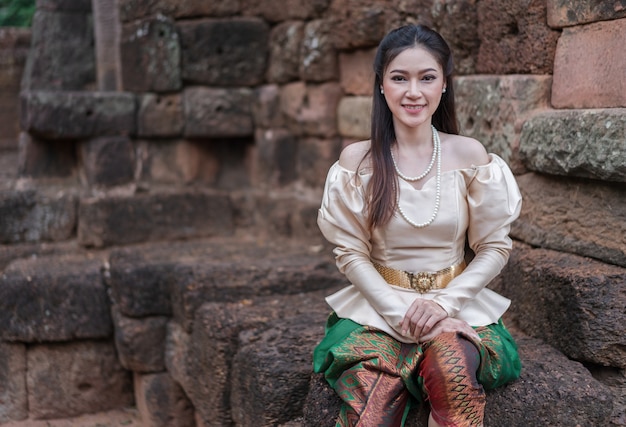 beautiful woman in Thai traditional dress 