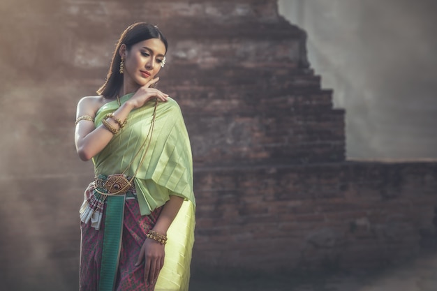 Beautiful woman in traditional dress costume