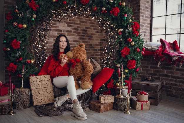 Beautiful woman in a warm sweater