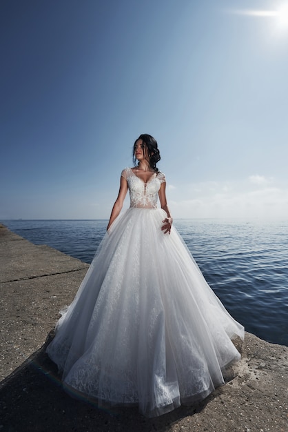 Beautiful woman in a wedding dress