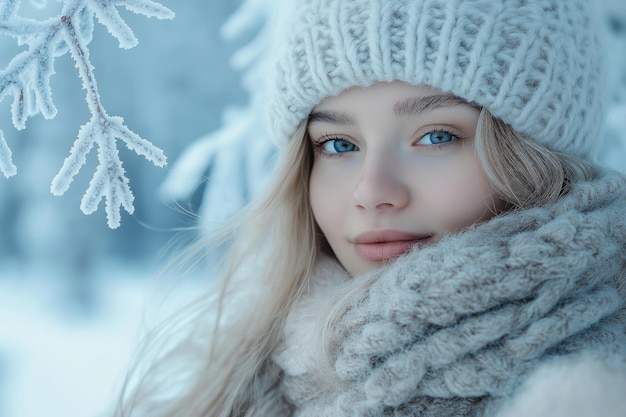 Beautiful Woman In Winter Wonderland