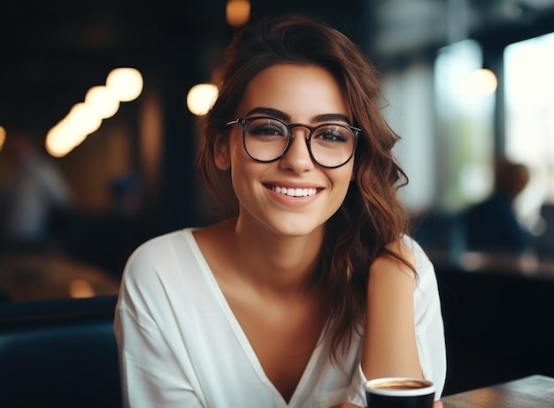 Beautiful woman with cup of coffee