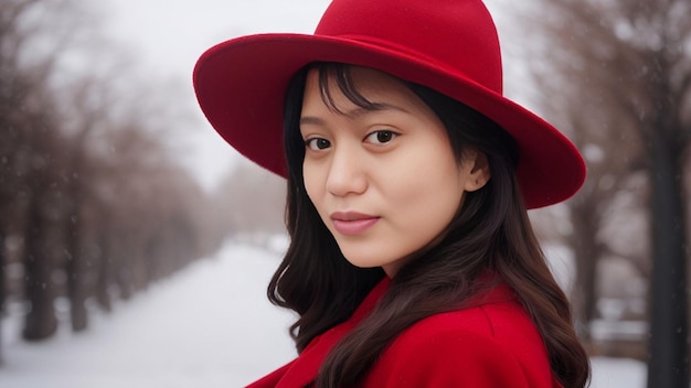 beautiful woman with hat