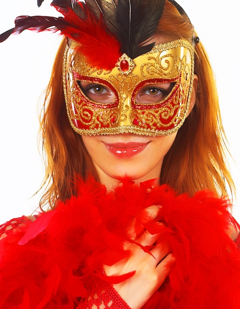 Beautiful woman with mask