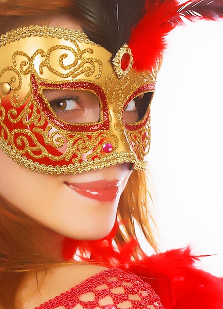 Beautiful woman with mask