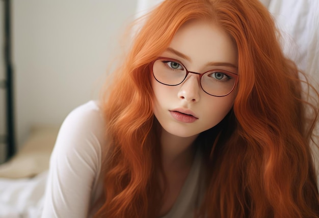 Beautiful woman with red hair