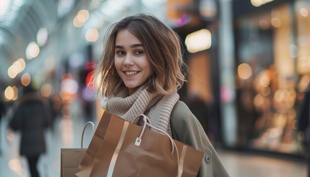 Beautiful woman with some shopping Bag in a mall