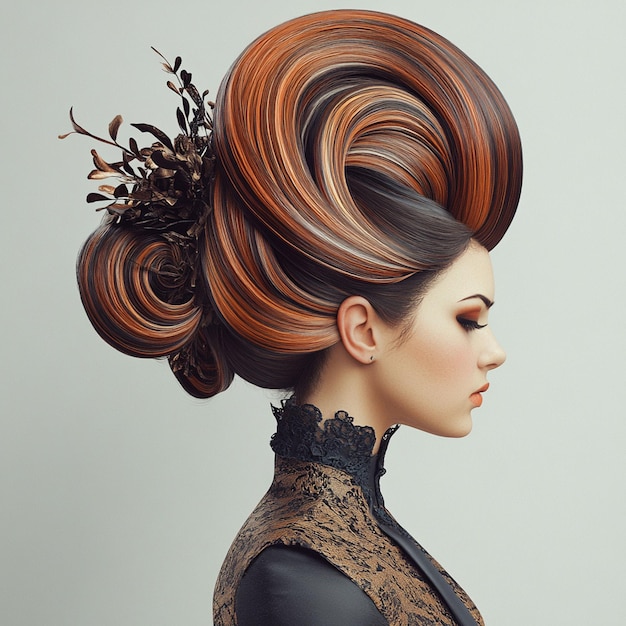 Photo beautiful woman with stylish hairstyle