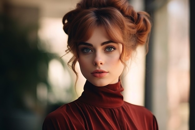 Beautiful woman with stylish hairstyle