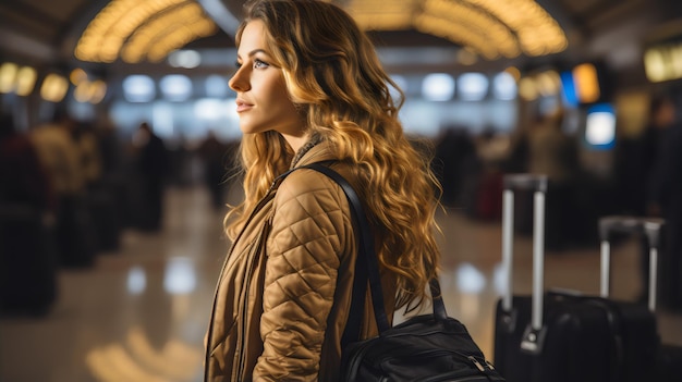 Photo beautiful women in airport