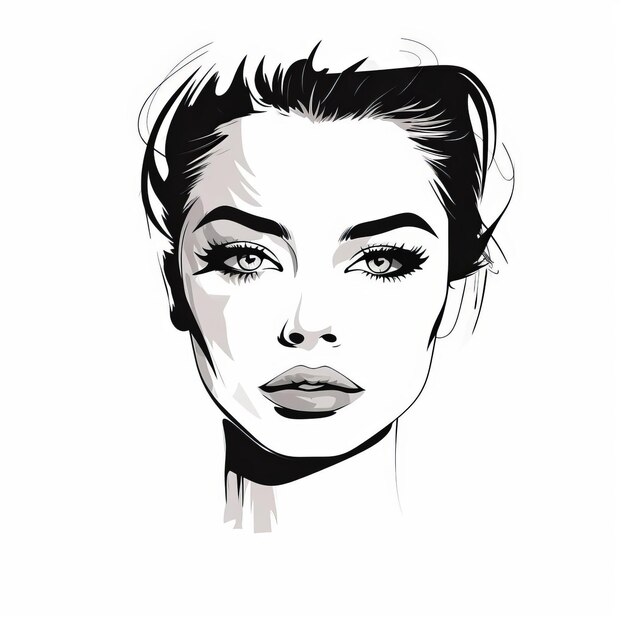 Photo beautiful women graphic portrait of a strong and sleek young woman