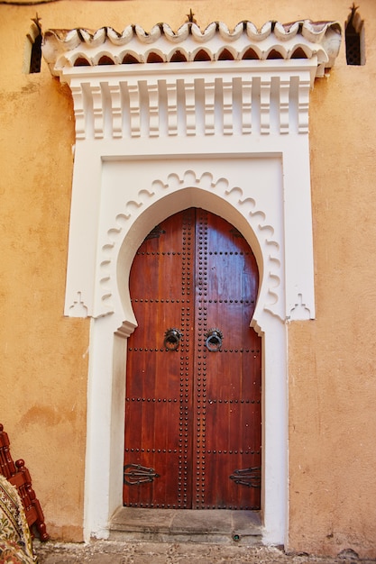 Beautiful wooden doors on the streets of Morocco