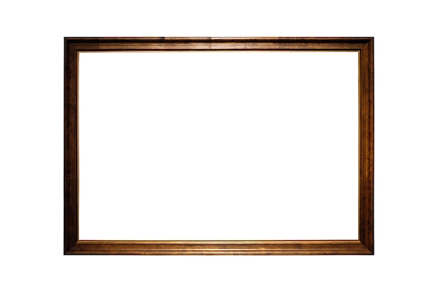 Beautiful wooden picture frame isolated on white