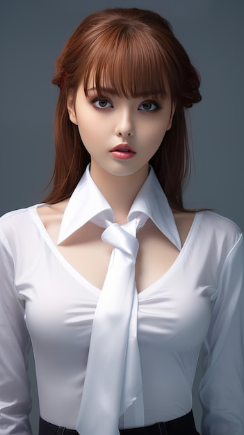 Beautiful working woman wearing white shirt Generative AI