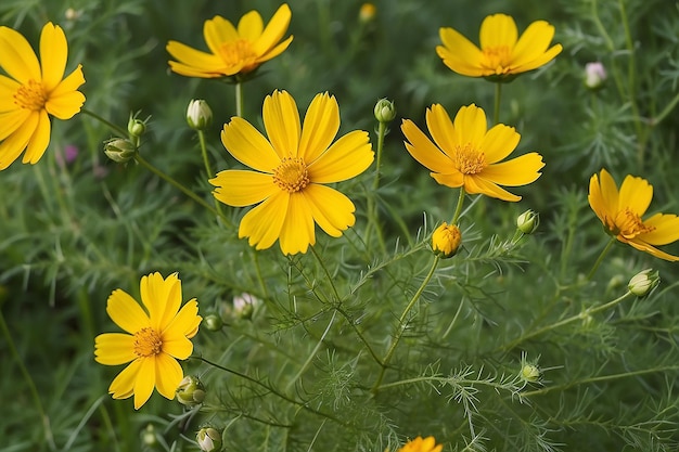 Beautiful yellow flower of Cosmos or Mexican aster Cosmos sulphureus