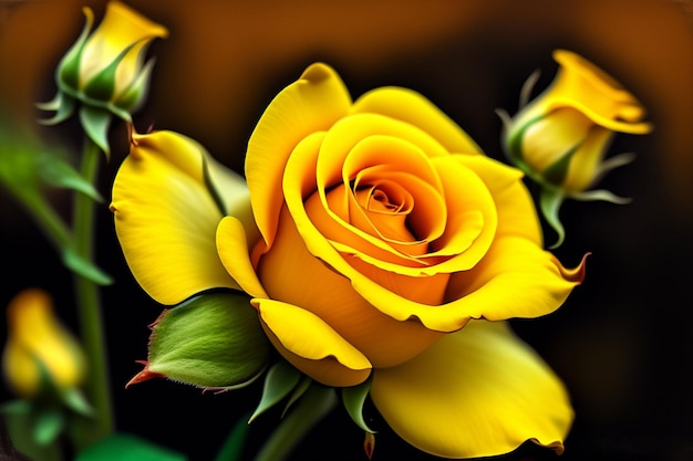 beautiful yellow rose