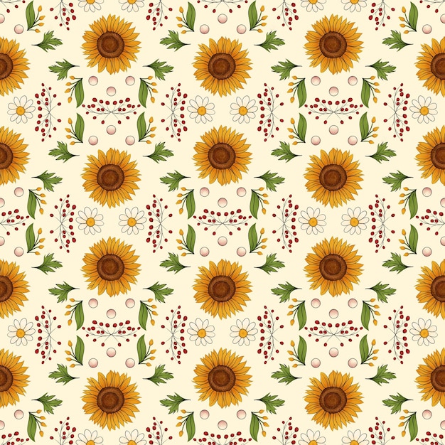 Photo a beautiful yellow sunflower cartoon motif with a soft yellow background sunflower pattern or frame