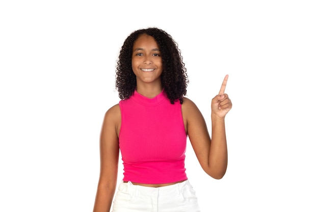 Beautiful young african american woman over isolated background smiling and looking at the camera