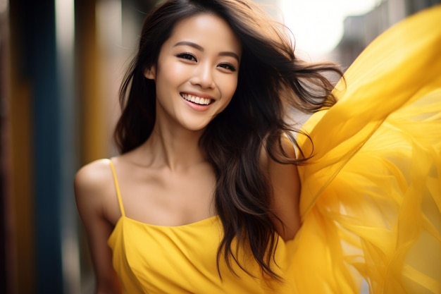 Beautiful young Asian female model