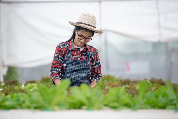 Beautiful young asian women agriculture concept