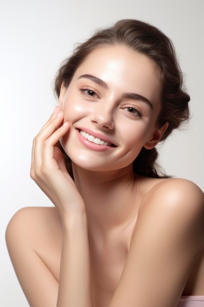 Beautiful young female model in concept of skin care