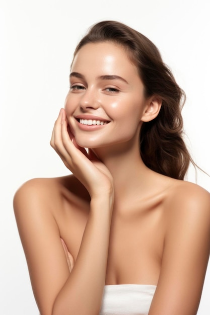 Beautiful young female model in concept of skin care