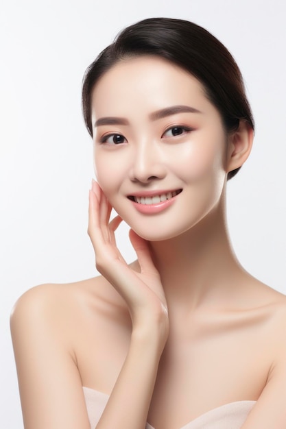 Beautiful young female model in concept of skin care