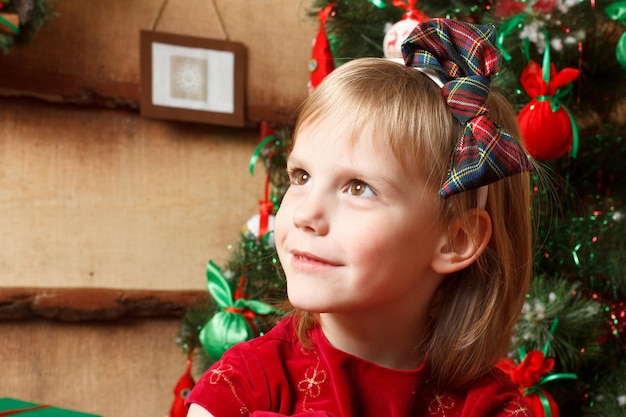 Beautiful young girl with fir