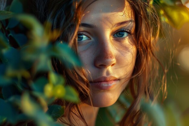 Photo beautiful young girl with natural face