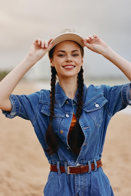 Beautiful young lady posing outdoors portrait of attractive caucasian model with pretty hair