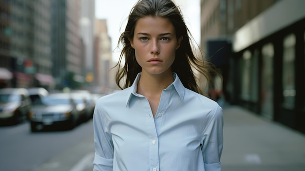 beautiful young model in the streets of New York