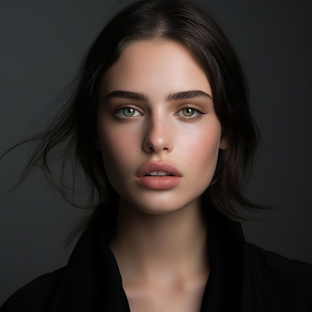 Beautiful young model in the studio Generative AI