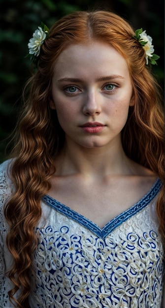 A beautiful young woman of celtic ethcinity Generate by AI