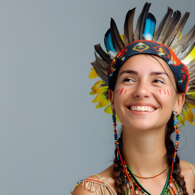 Beautiful young woman chief smiling with copyspace area