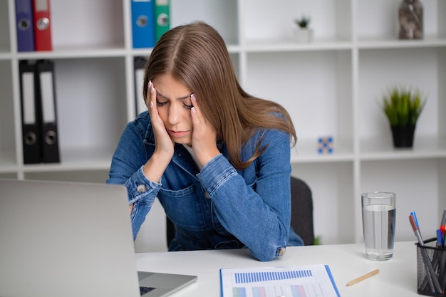 Beautiful Young Woman Feeling Strong Head Pain