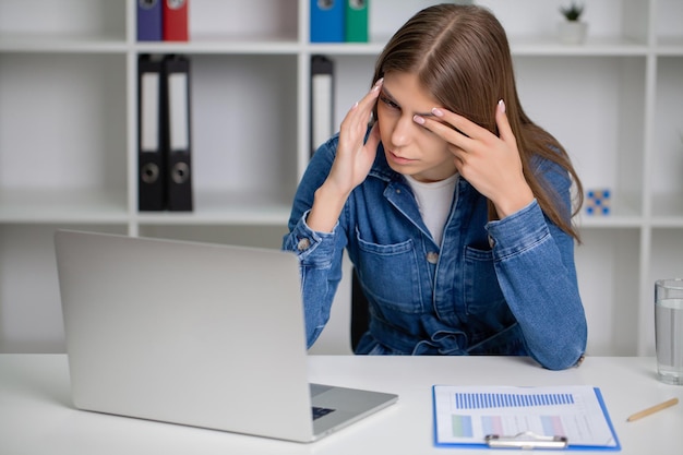 Beautiful Young Woman Feeling Strong Head Pain